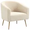 Image de Nordlys - fauteuil de salon scandinave design pieds metal laine blanc