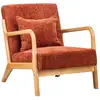 Image de Nordlys - fauteuil de salon scandinave avec structure bois et tissu hevea terracotta