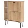 Image de Nordlys - meuble entrée a chaussures bois 2 tiroirs bois marron
