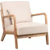 Image de Nordlys - fauteuil de salon scandinave avec structure bois et tissu hevea beige
