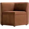 Image de Nordlys - canapé d'angle modulable 1 place avec rangement velours rouge