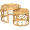 Image de Nordlys - table basse en bois avec rangement rotin marron