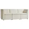 Image de Canapé modulable 3 places avec rangements velours beige