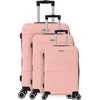 Image de Set de 3 Valises - SUPERFLY - Tropic (Rose) - ABS - 4 Roulettes Doubles - Cadenas Intégré