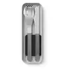 Image de Couverts Nomades Slim Box Acier Inoxydable Noir Et Argent 17x6x2 Cm Monbento