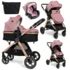Image de Bebelissimo - Poussette Combinée Trio 3 En 1 - Siège Auto 0m   Nacelle   Dès La Naissance   Jusqu’à 22kg   Nicea - Rose