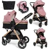 Image de BEBELISSIMO - Poussette combinée trio 3 en 1 - siège auto 0m - nacelle - dès la naissance - jusqu’à 22kg - Nicea - rose