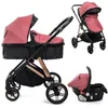Image de BEBELISSIMO - Poussette combinée trio 3 en 1 - siège auto 0+ CAVO   nacelle   dès la naissance   jusqu’à 22kg - bordeaux