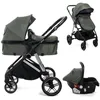 Image de BEBELISSIMO - Poussette combinée trio 3 en 1 - siège auto 0+ CAVO   nacelle   dès la naissance   jusqu’à 22kg - vert