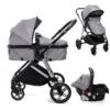 Image de Bebelissimo - poussette combinée trio 3 en 1 - siège auto 0+ cavo   nacelle   dès la naissance   jusqu’à 22kg - gris 201407312402
