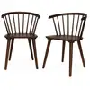 Image de Lot de 2 chaises noyer à barreaux en bois et contreplaqué. Paula. L 51 x p 53 x h 75cm