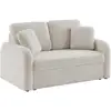 Image de Canapé 2 places cosy rond. Tissu bouclettes crème. Milano. L 150 x p 85 x h 85cm