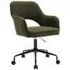 Image de Chaise de bureau à roulettes bouclettes kaki foncé. Jim. L 60 x p 62 x h 89 - 99cm.