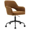Image de Chaise de bureau à roulettes bouclettes ocre. Jim. L 60 x P 62 x H 89 / 99cm.