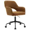Image de Chaise de bureau à roulettes bouclettes ocre. Jim. L 60 x p 62 x h 89 - 99cm.
