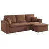 Image de Canapé dangle convertible en velours côtelé rouille - IDA - 3 places. fauteuil dangle réversible coffre rangement lit modulable