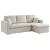 Image de Canapé dangle convertible en velours côtelé grège - IDA - 3 places. fauteuil dangle réversible coffre rangement lit modulable