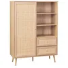 Image de Buffet décor bois et cannage 1 porte 2 tiroirs 1015cm BOHÈME