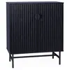 Image de Buffet décor bois rainuré 2 portes 80cm BAZALT