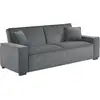 Image de Canapé convertible 3 places gris foncé velours côtelé l 231 x p 96.5 x h 80cm