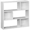 Image de Etagère bibliothèque blanche pieter 3 étagères 6 compartiments de rangement