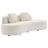 Image de Canapé virgule 3 places en tissu bouclette forme organique - wave l 232 x p 97 x h 68cm