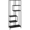 Image de Etagère bibliothèque asymétrique 6 étages en métal noir industrielle l 77 x p 33 x h 185cm