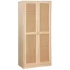 Image de Armoire dressing décor bois et cannage 2 portes avec penderie et rangements CAMARGUE