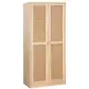 Image de Armoire dressing cannage et effet bois. 2 portes avec penderie et rangements