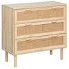 Image de Commode cannage et décor bois 3 tiroirs CAMARGUE