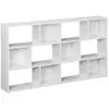 Image de Bibliothèque design asymétrique blanche. Pieter. 3 étagères. 12 compartiments de rangement