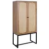Image de Buffet décor bois et cannage 2 portes H165cm RETRO