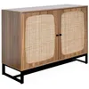 Image de Buffet décor bois et cannage 2 portes 100cm RETRO