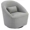 Image de Fauteuil pivotant 360° en tissu gris clair. Avec coussin lana l 80 x p 73 x h77cm