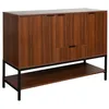 Image de Buffet décor bois de noyer et métal 3 portes 110cm WALNUT