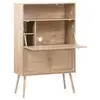 Image de Bureau secrétaire décor bois et cannage 2 portes naturel - boheme