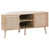 Image de Meuble TV dangle décor bois et cannage 2 portes 115cm BOHÈME