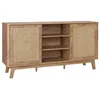 Image de Buffet décor bois et cannage 2 portes coulissantes 150cm MANI