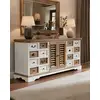 Image de Inda - Grand Buffet Blanc Et Naturel En Mindy Massif 160 Cm
