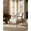 Image de Ambre - Fauteuil En Bois Massif Chêne Et En Lin