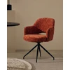 Image de Elba - Lot De 2 Chaises En Tissu Rouge Et Pieds Métal