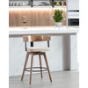 Image de Micha - Chaise De Bar En Tissu Et Pieds En Bois