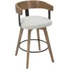 Image de Micha - chaise de bar en tissu et pieds en bois