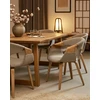 Image de Gazy - Chaise En Tissu Taupe Et Bois Blanchi