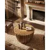 Image de Woodle - Table Basse En Bois Massif Avec Plateau En Verre