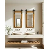 Image de Zara - Lot De 2 Miroirs Mural Rectangulaire En Bois Massif Et Métal
