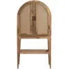 Image de Wine cabinet - meuble bar en bois massif de manguier avec cannage naturel