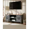 Image de Lotus - Meuble Tv Cérusé En Bois Massif De Manguier 150 Cm