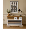 Image de Inda - Console En Bois De Sungkai - Blanc Et Naturel