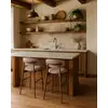 Image de Kerin - Chaise De Bar En Tissu Et Pieds Métal